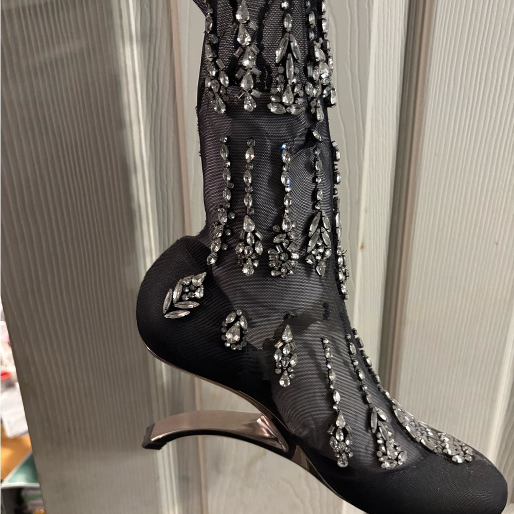 Black Silver Heels